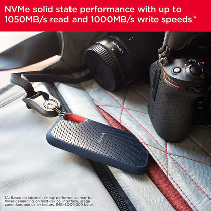 👉 Tragbare NVMe SSD 1 TB – USB-C Anschluss, bis zu 1.050 MB/s Lesen & 1.000 MB/s Schreiben, wasser- & staubgeschützt, Schwarz